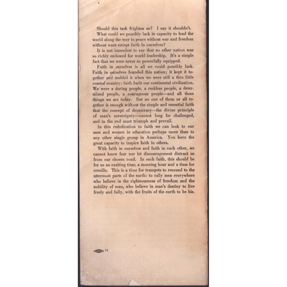 Vintage 1948 Ideology for Democracy Eric Johnston MPAA Cold War Pamphlet - Picture 2 of 4